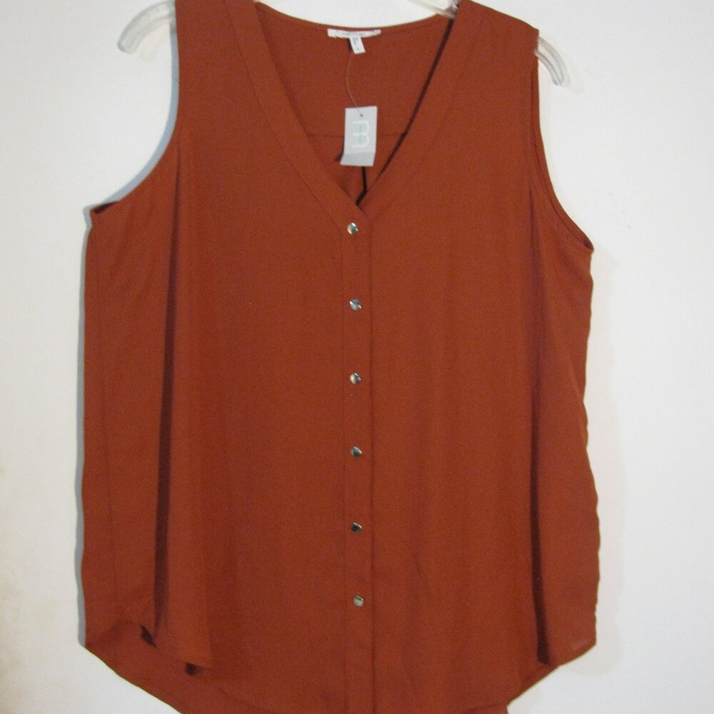 * Maurices Blouse Large NWT $24.90 Pumpkin Spice Orange Button Up Front